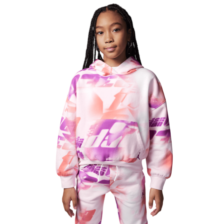 Jordan Girls Triple Team Printed Pullover Hoodie "Arctic Pink"