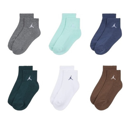 Jordan Kids JDB Everyday Essentials Ankle 6 PPack Socks "Oxidized Green"