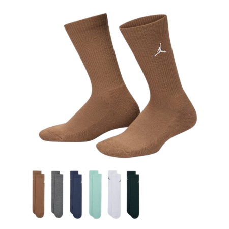 Jordan Kids JDB Everyday Essentials Crew 6 PPack Socks "Oxidized Green"