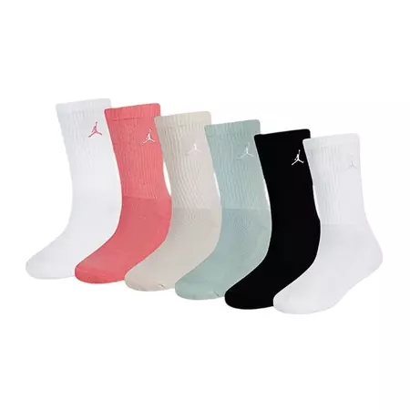 Jordan Kids JDB Everyday Essentials Crew 6 PPack Socks "Seafoam"