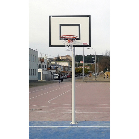 Juego Canastas Minibasket Monotubo New Tubo 114 mm fijas  con base para anclaje (sin tablero, aro)