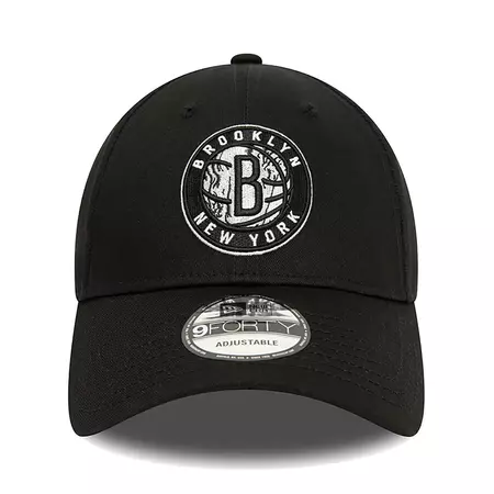 New Era NBA Brooklyn Nets Infill Black 9FORTY Adjustable Cap