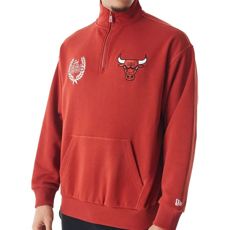 New Era NBA Chicago Bulls Lifestyle Quarter Zip Sweater "Red"