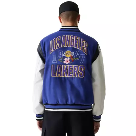 New Era NBA L.A Lakers Floral Varsity Jacket "Blue"