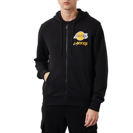 New Era NBA L.A LAkers Script Logo FZ Hoodie "Black"