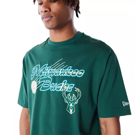 New Era NBA Milwaukee Bucks Script Oversized T-Shirt