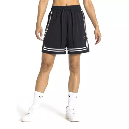 Nike Short Crossover Dri Fit 18 cm Mujer "Black/White"