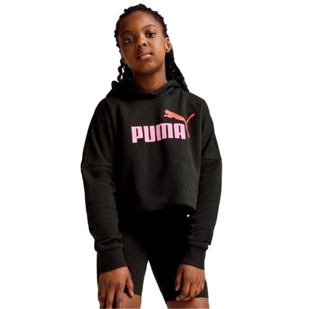 Puma Girls ESS Logo Cropped Hoodie G "Black"