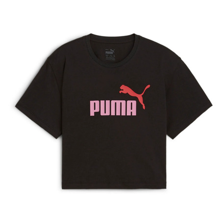 Puma Girls Logo Cropped Tee "Black"