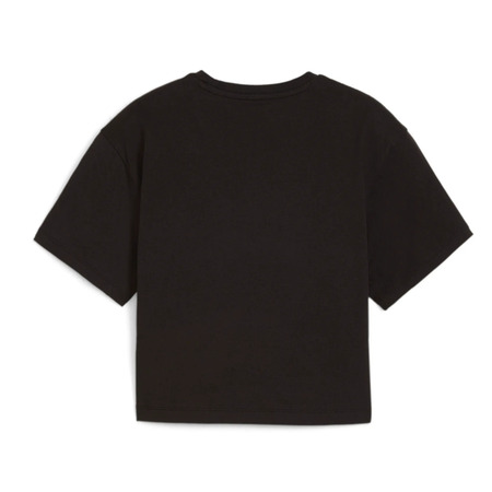 Puma Girls Logo Cropped Tee "Black"