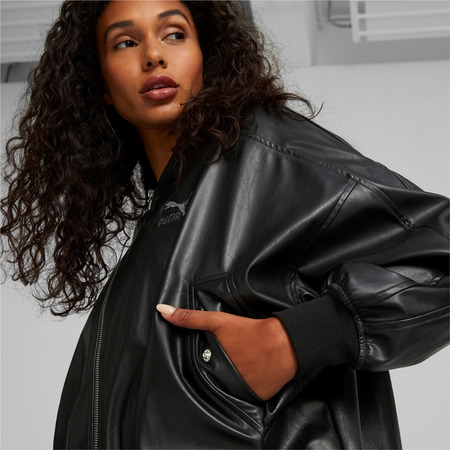 Puma T7 Oversized Faux Leather Bomber