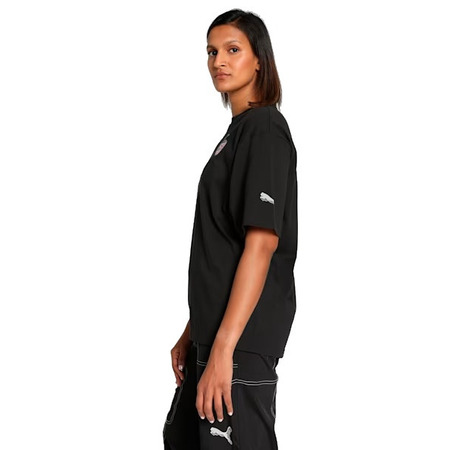 Puma Womans Basketaball Cherry on Top Graphic Oversized Fit Tee "Black"