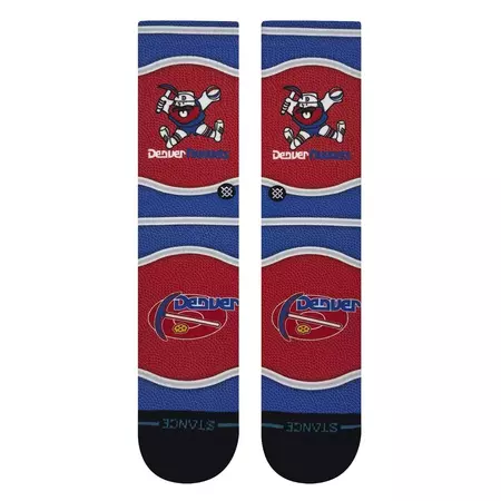 Stance Casual NBA Denver Nuggets Mini Ball Hardwood Classic Poly Crew Socks