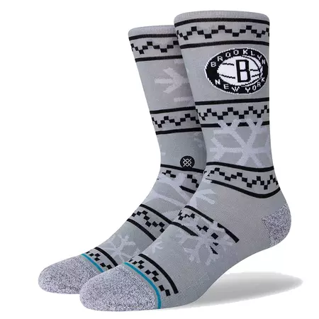 Stance NBA Brooklyn Nets Frosted 2 Crew Socks "Gray"