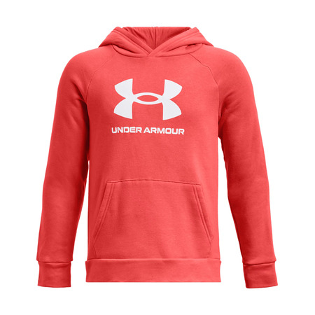 UA Boys' Rival Fleece Big Logo Hoodie "Venom Red"