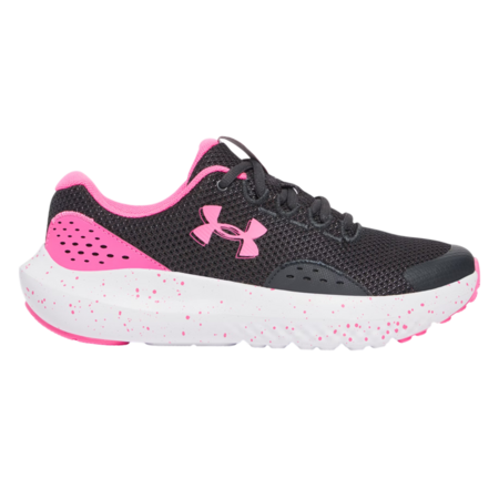 UA Girls' Grade School Surge 4 Running Shoes "Grey Pink"