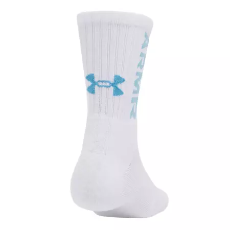 UA Unisex 3-Maker 3-Pack Mid-Crew Socks "White-Ether Blue"