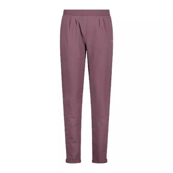 Campagnolo Wm's light stretch-fleece trousers with turn-up "Plum"