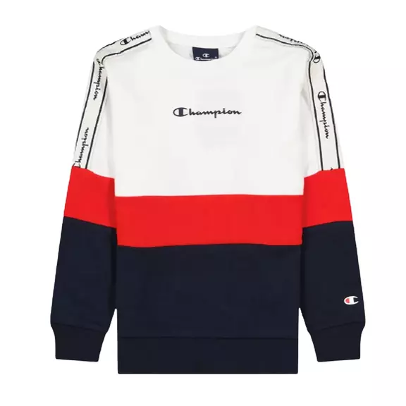 Champion Legacy Colour Block Script Logo Sweatshirt "White"