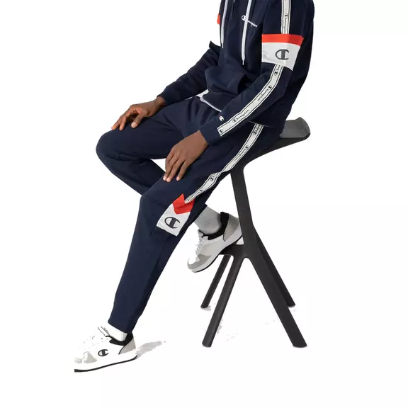 Champion Legacy Jacquard Tape Insert Stripe Joggers "Navy"