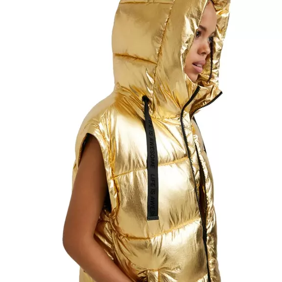 Desigual Golden Padded Jacket with Detachable Sleeves