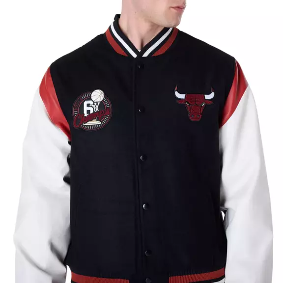 New Era NBA Chicago Bulls Floral Varsity Jacket "Black"