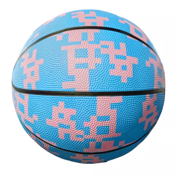 Peak Basketaball Ball "I Cam Play Light Blue-Pink" (Size 7)