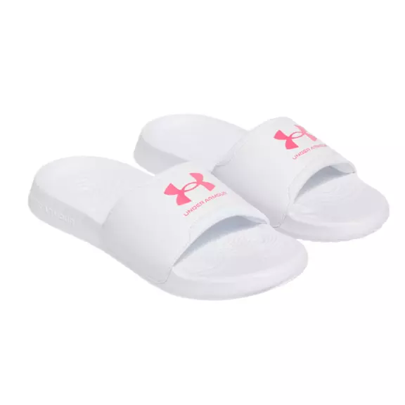 UA Women's Ignite Select Slides "White-Super Pink"