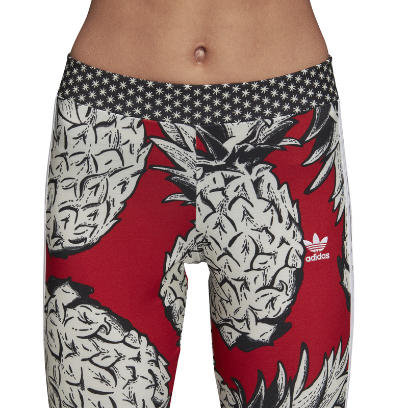 Farm Rio x Adidas Women Activewear Pants Small Red Leggings Pineapple Print  | eBay