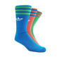 Adidas Originals Calcetines Classic Solid Crew 3PP (azul/lima/rojo solar)