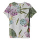 Adidas Originals Mujer Camiseta Boyfriend Trefoil Floral (gris/multicolor)