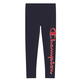 Champion Legacy Girls Leggings Script Logo Print "Navy"