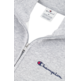 Champion Logo Fleece Full-Zip Basic Sweatshirt "Light Grey"