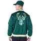 New Era NBA Milwaukee Bucks Satin Bomber Jacket "Dark Green"