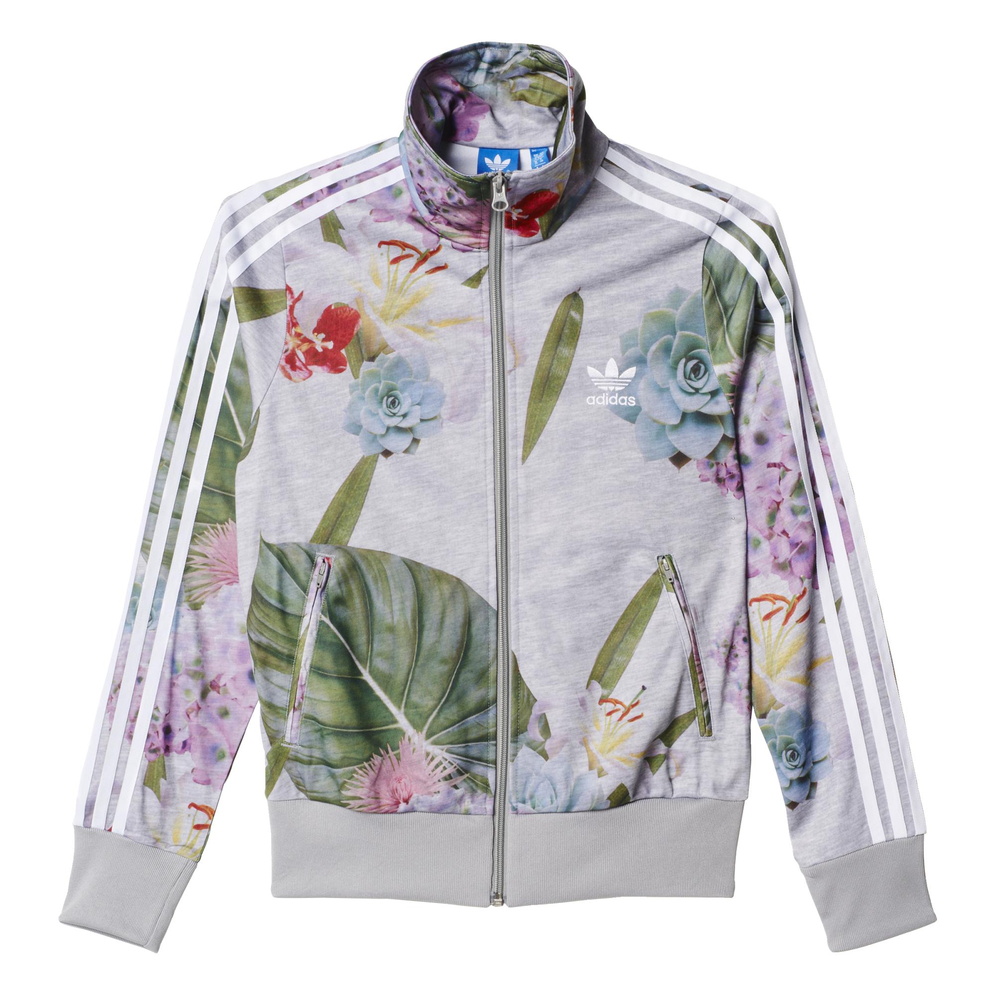 Adidas Mujer Chaqueta Floral Track (gris)