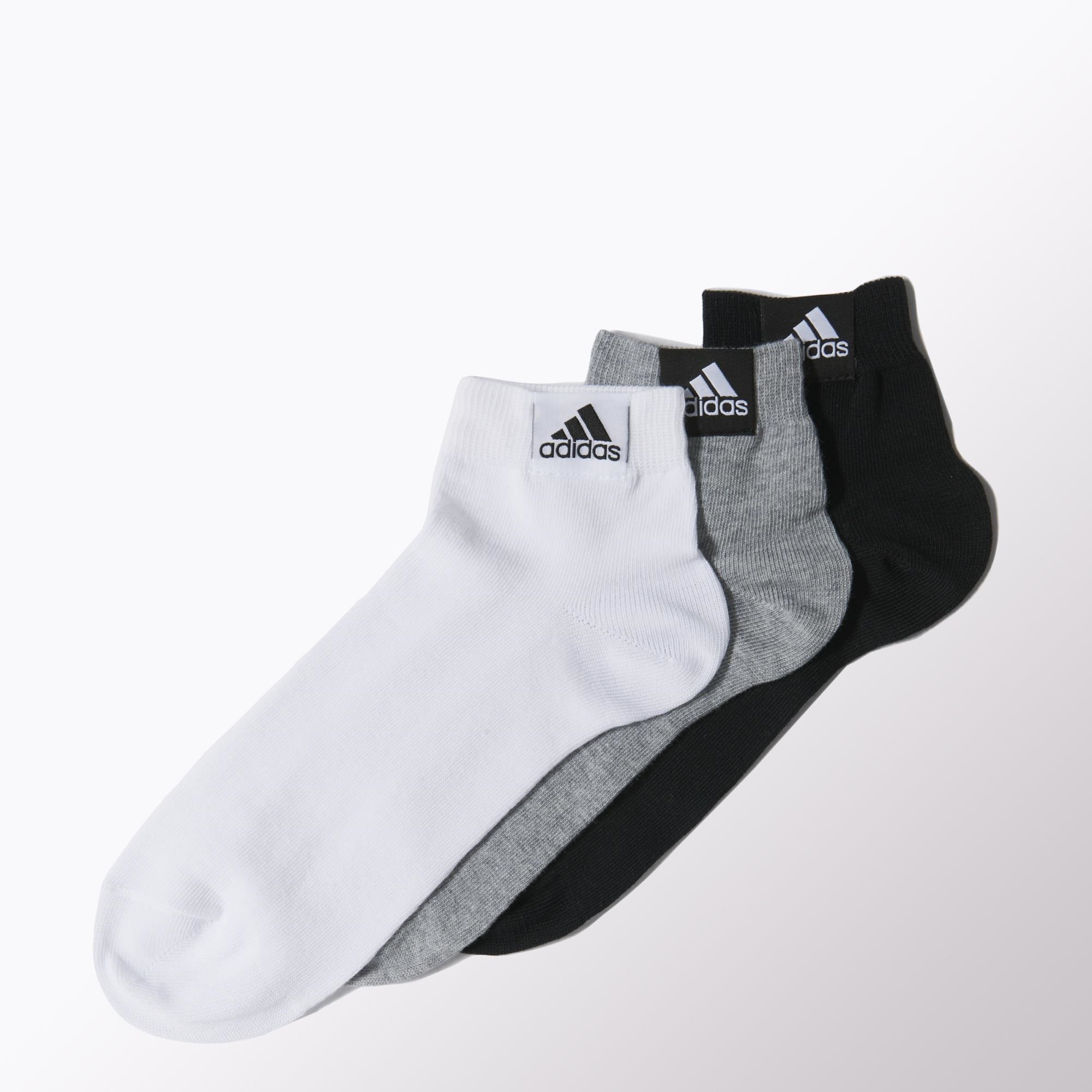 Adidas Calcetines Ankle Plain Training 3PP (blanco/gris/negro)