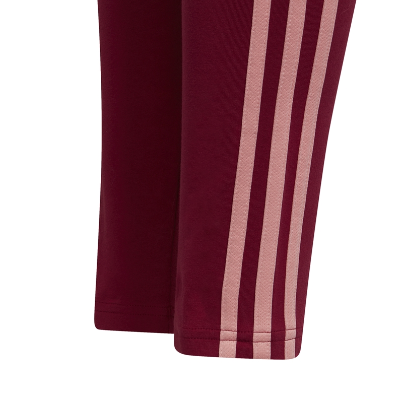 Adidas 3 clearance stripe burgundy leggings