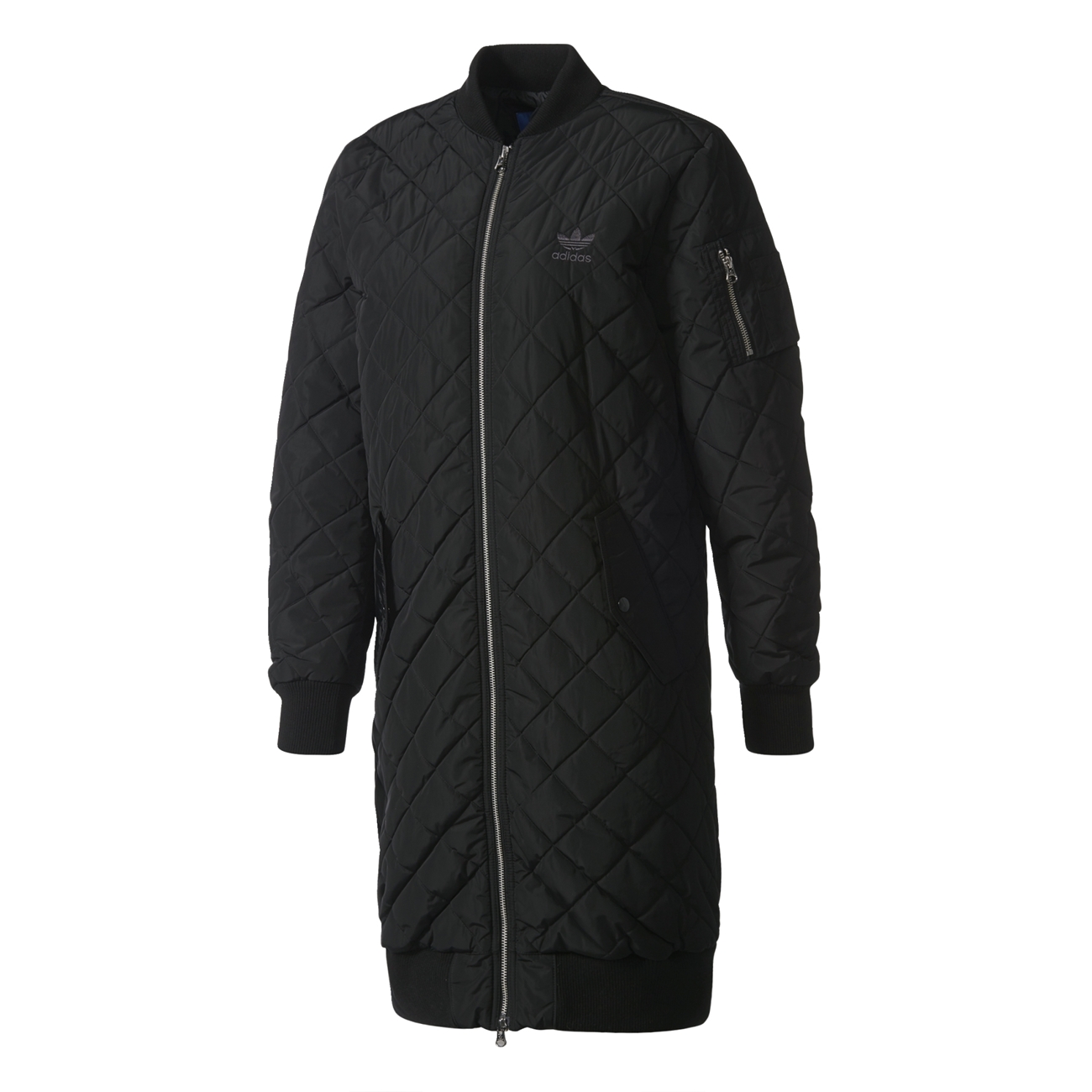 elección capa Medicinal Adidas Originals Bomber Long Quilted Jacket W (Black)