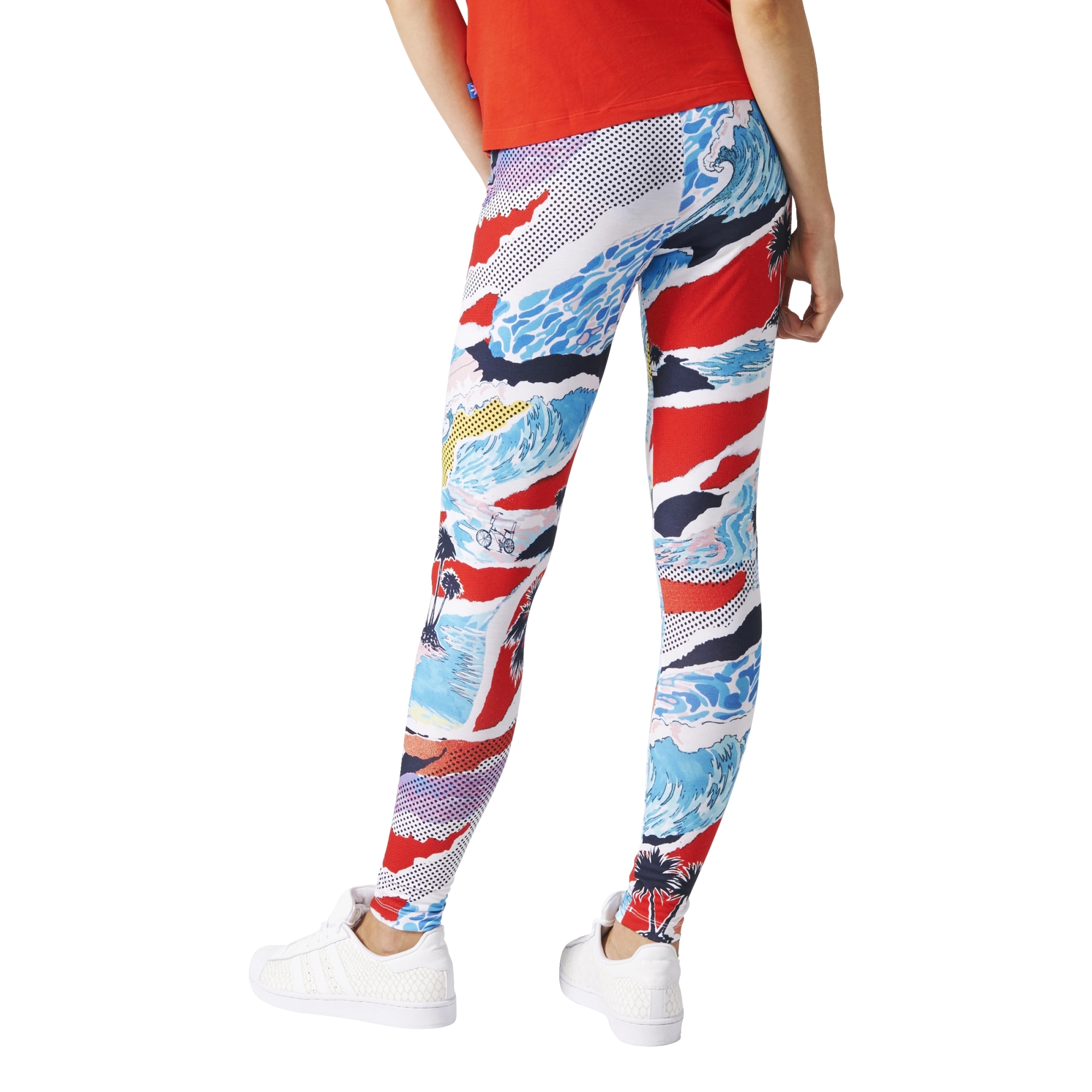 Hazme La nuestra Chillido Adidas Originals Linear Leggings "Venice Beach" (multicolor)