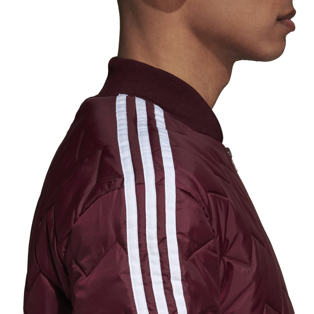 Extensamente directorio suéter Adidas Originals SST Quilted Jacket (Maroon)