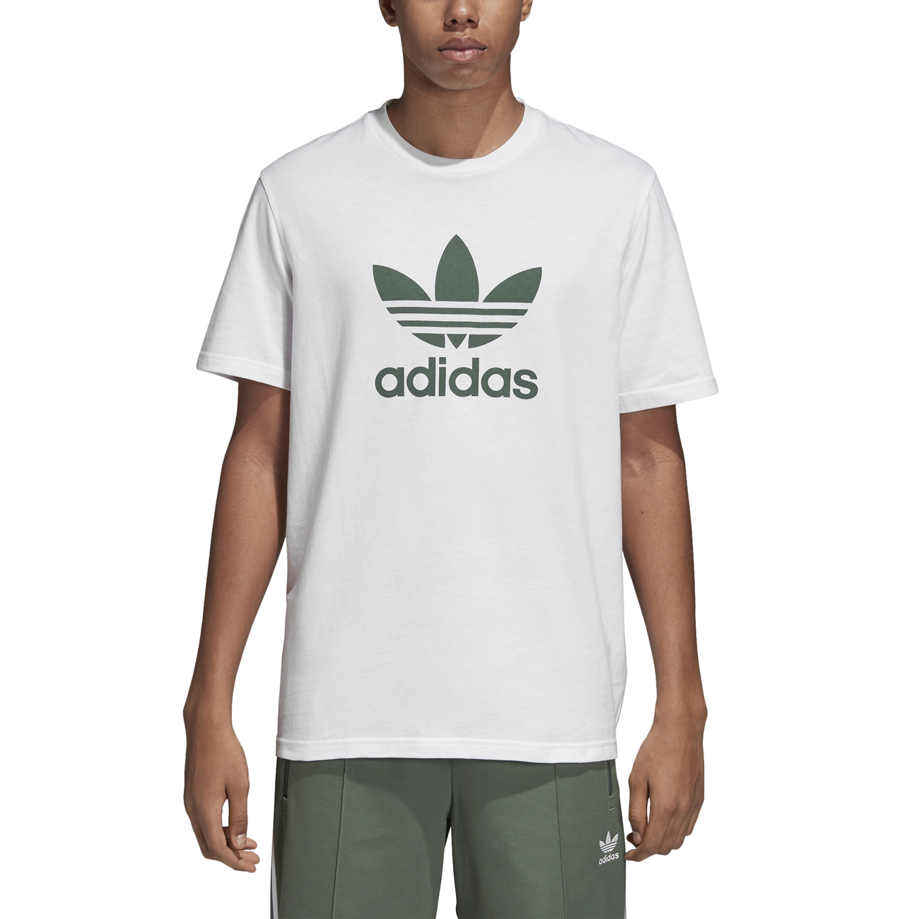 prefacio Humano puerta Adidas Originals Trefoil T-Shirt (White/Trace Green)