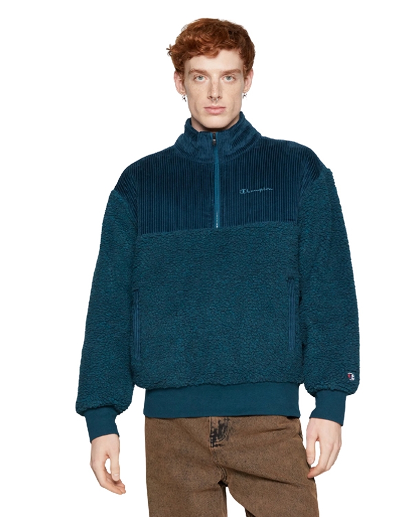 Sweatshirt Fleece Champion Half Zip Green-Blue\