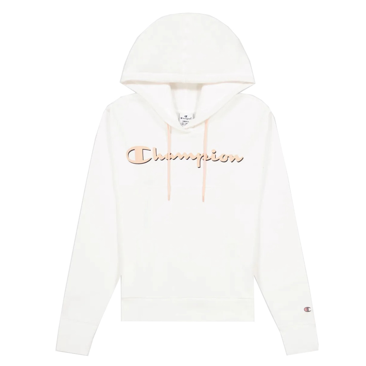 Champion script hoodie white and clearance gold